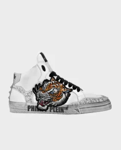 Białe sneakersy z wysoką cholewką