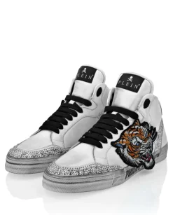 Białe sneakersy z wysoką cholewką