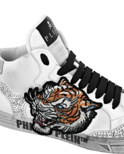 Białe sneakersy z wysoką cholewką