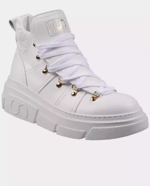 Białe sneakersy za kostkę