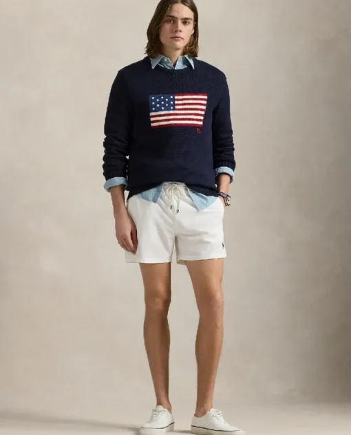 Białe spodenki kąpielowe Stretch Slim Fit