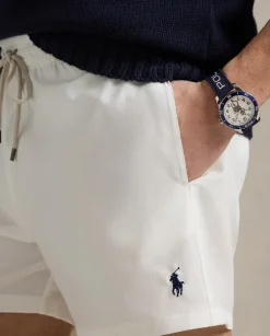 Białe spodenki kąpielowe Stretch Slim Fit