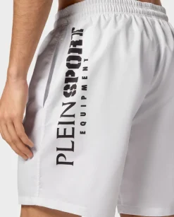 Białe spodenki kąpielowe z printem
