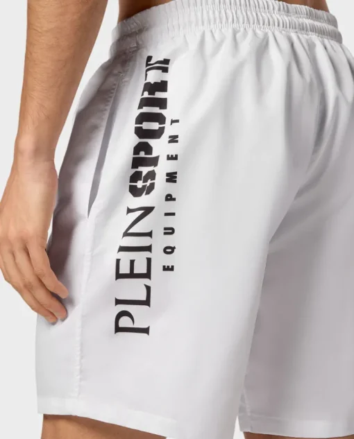 Białe spodenki kąpielowe z printem