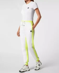 Białe spodnie dresowe Fluo