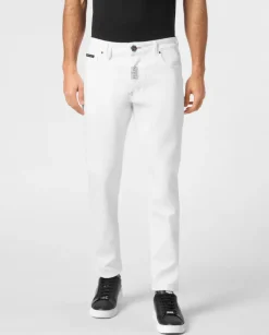 Białe spodnie jeansowe Skinny Fit