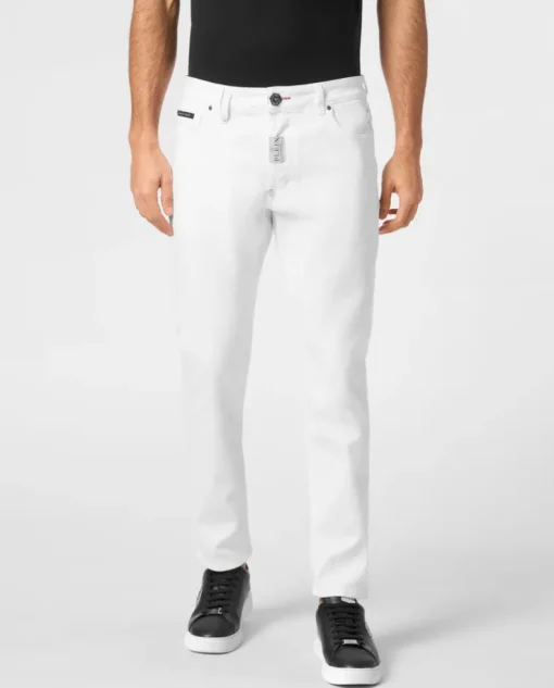 Białe spodnie jeansowe Skinny Fit