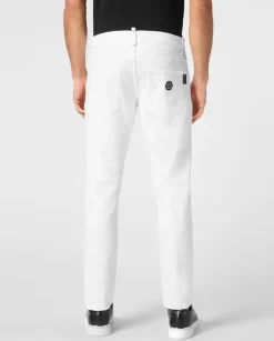 Białe spodnie jeansowe Skinny Fit