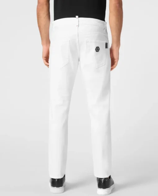 Białe spodnie jeansowe Skinny Fit