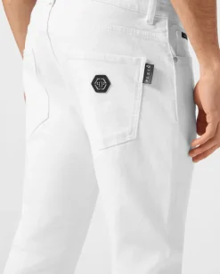 Białe spodnie jeansowe Skinny Fit