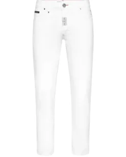 Białe spodnie jeansowe Skinny Fit