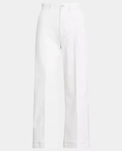 Białe spodnie Wide-Leg