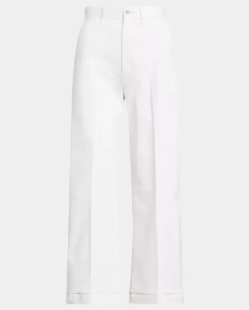 Białe spodnie Wide-Leg