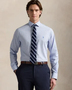 Biało-niebieska koszula w paski Slim Fit