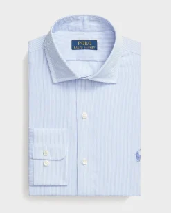 Biało-niebieska koszula w paski Slim Fit