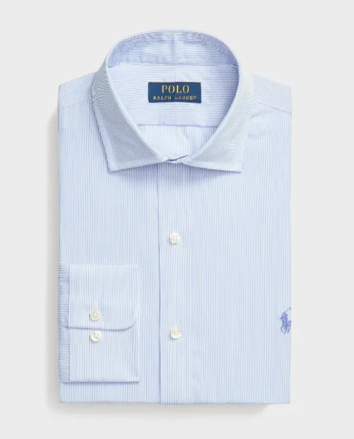 Biało-niebieska koszula w paski Slim Fit