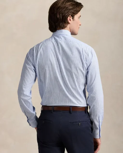 Biało-niebieska koszula w paski Slim Fit