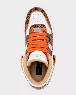 Biało-pomarańczowe sneakersy Hi-Top Python
