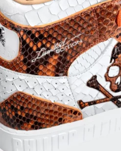 Biało-pomarańczowe sneakersy Hi-Top Python