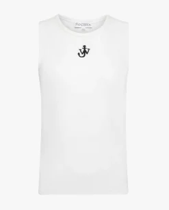 Biały bawełniany top z logo