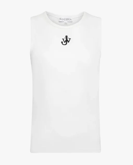 Biały bawełniany top z logo