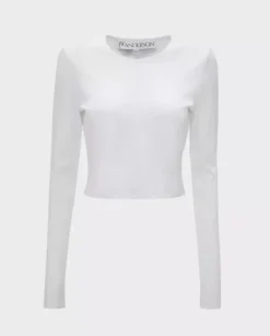 Biały bawełniany top z logo