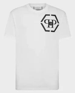 Biały bawełniany t-shirt z monogramem