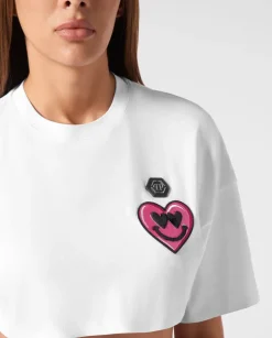 Biały crop top z bawełny
