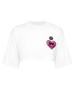 Biały crop top z bawełny