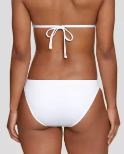 Biały dół od bikini z kolorowym logo