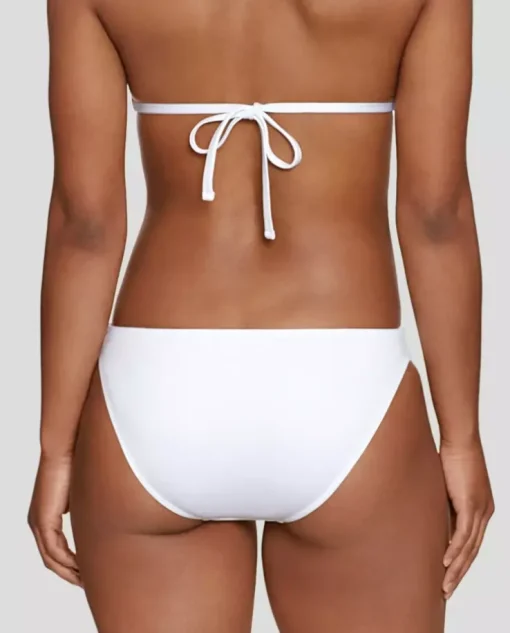 Biały dół od bikini z kolorowym logo