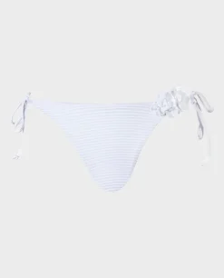 Biały dół od bikini z kwiatem