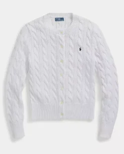 Biały kardigan Slim Fit z logo