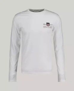 Biały longsleeve Archive Shield