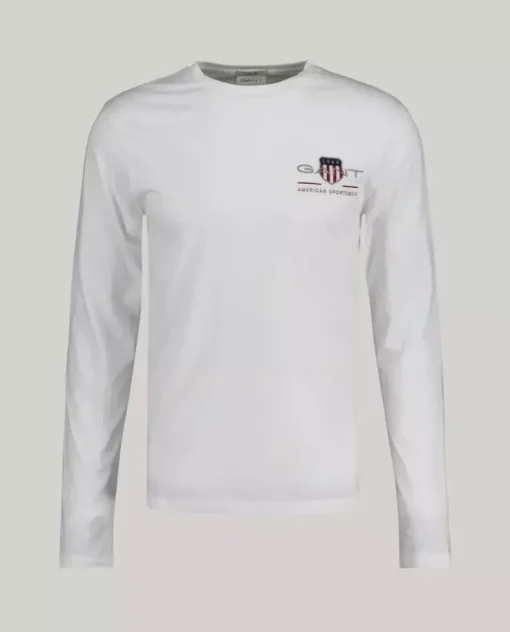 Biały longsleeve Archive Shield