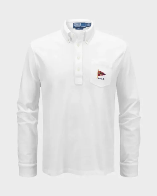 Biały longsleeve Straight Fit