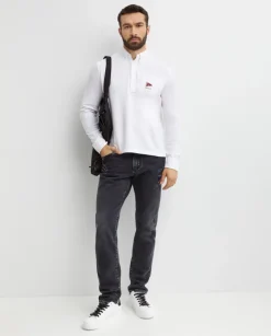 Biały longsleeve Straight Fit
