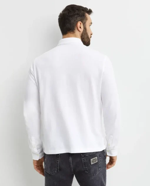 Biały longsleeve Straight Fit