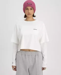 Biały longsleeve z nadrukiem Still