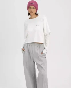 Biały longsleeve z nadrukiem Still