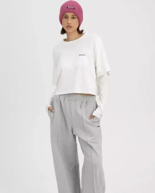 Biały longsleeve z nadrukiem Still