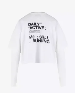 Biały longsleeve z nadrukiem Still