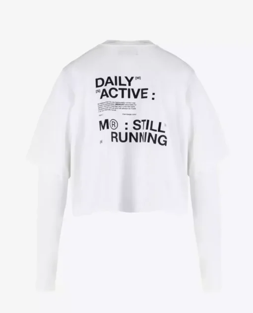 Biały longsleeve z nadrukiem Still