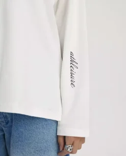 Biały longsleeve z nadrukiem