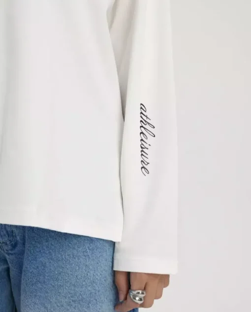 Biały longsleeve z nadrukiem