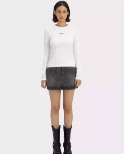 Biały longsleeve z printem