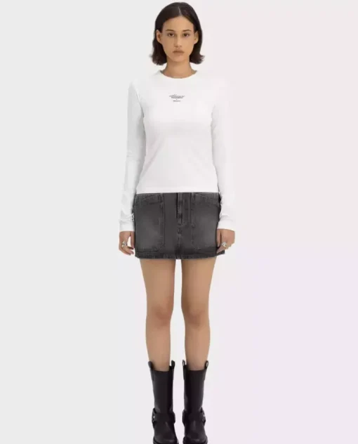 Biały longsleeve z printem