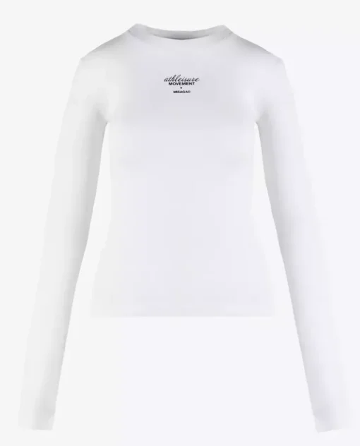 Biały longsleeve z printem
