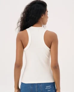 Biały tank top Core Rib