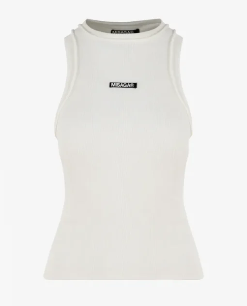 Biały tank top Core Rib